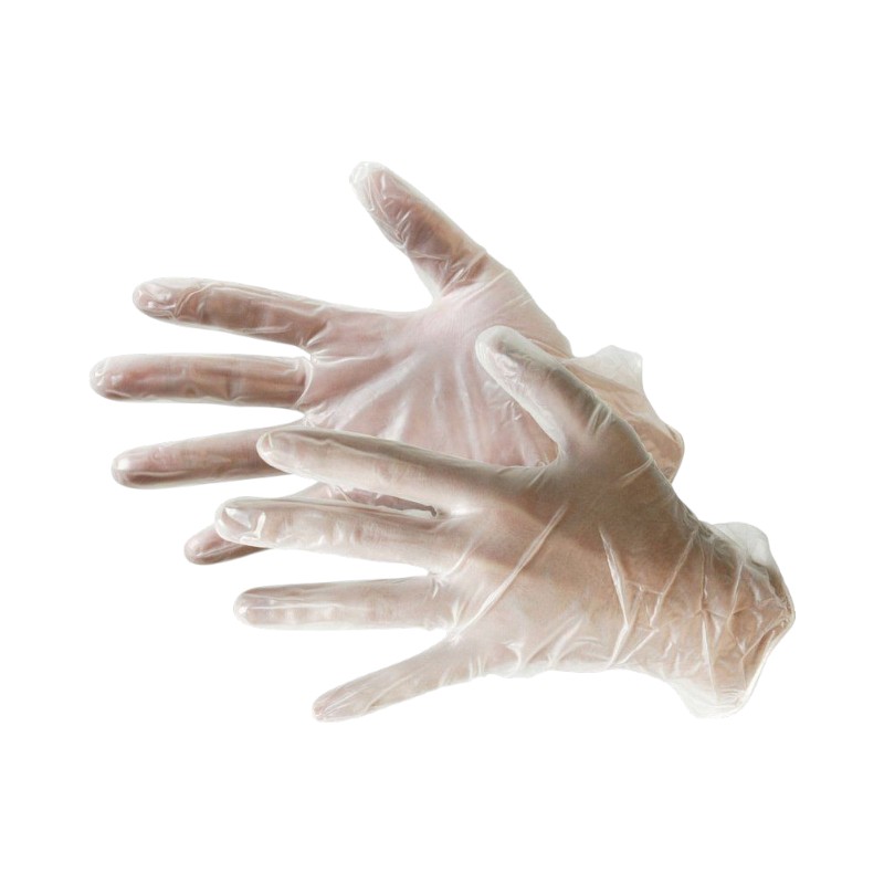 Gepuderte Vinylhandschuhe - 4,5 g - Transparentweiß - Größe L - 100 Stück